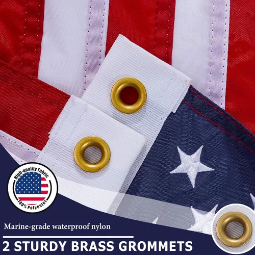 Miniatura 5 de FLAGWIN Bandera estadounidense de 12 x 18 pulgadas para barco, bandera náutica de yate de Estados Unidos con 50 estrellas bordadas, nailon Bandera