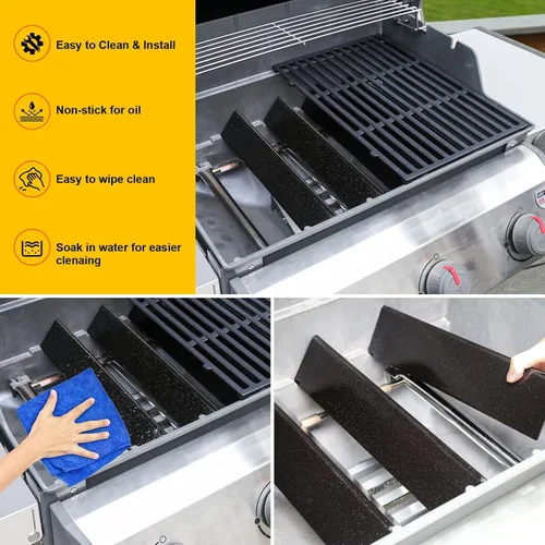Miniatura 5 de Piezas de repuesto para Weber Spirit de 15.3 pulgadas de acero porcelánico 7636 placa de calor para parrilla y tubo de quemador 69787 para parrilla