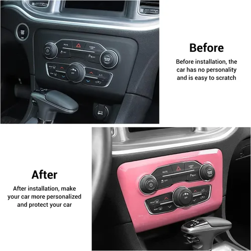 Miniatura 2 de Voodonala Para cargador de radio AC CD interruptor panel de ajuste para Dodge Charger 2015-2019, ABS rosa 1 unidad Rosa/Rebel Fun.