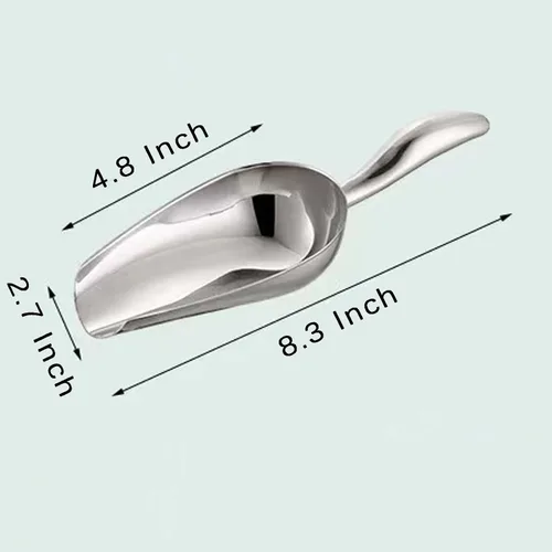 Miniatura 7 de Cuchara de hielo de acero inoxidable, mini cuchara para congelador, resistente, apta para lavavajillas, 5 onzas