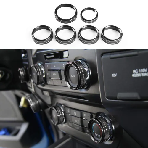 Miniatura 9 de Keptrim Para Ford F-150 de fibra de carbono ABS 2021, 2022, 2023, 2024, 2025, interruptor de aire acondicionado, 2 piezas