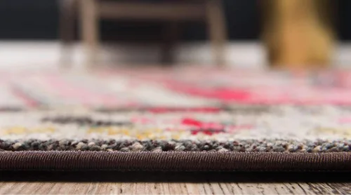 Miniatura 4 de Unique Loom Sedona Collection Southwestern, geométrico, borde, sobreteñido, moderno, tribal, alfombra abstracta de 5 x 8 pies, multicolor y beige