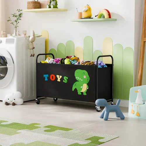 Miniatura 9 de GRANNY SAYS Caja de juguetes para niños y niñas, cofre de almacenamiento grande con ruedas, organizador de almacenamiento de juguetes para niños