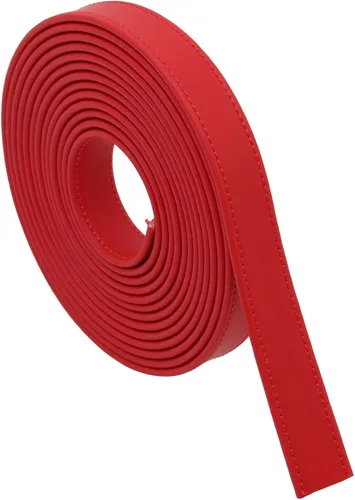Miniatura 11 de lalatia Correas de cuero sintético cosidas para manualidades, tiras de cuero con costuras de 1/2 pulgada de ancho, 2 yardas de largo, color negro