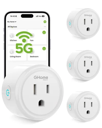 Miniatura 10 de GHome Smart Enchufe inteligente WiFi 5G 15A compatible con Alexa y Google Home, temporizador de salida, temporizador de salida WiFi para el hogar
