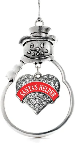 Miniatura 98 de Inspired Silver - Big Sis - Adorno de Navidad plateado - Adorno de árbol de Navidad con dije de corazón con circonita cúbica - Decoración colgante