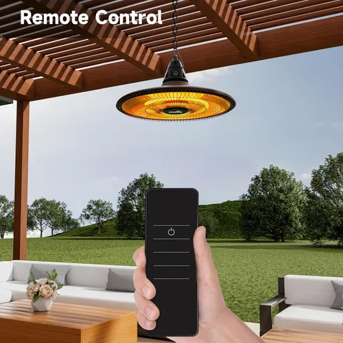Miniatura 3 de Calderón Eléctrico de Techo para Exterior Montado en Pared, Colgante para Patio de 1500W, Calentador de Fibra de Carbono por Infrarrojos para Techo