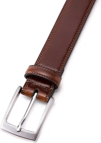 Miniatura 4 de MILORDE Cinturón de vestir de cuero genuino para hombre, hecho a mano, 100% cuero de vaca, diseños clásicos y modernos para trabajo, negocios y uso