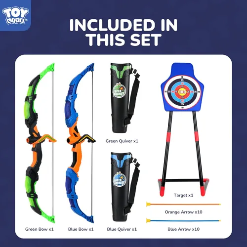 Miniatura 2 de TOY Life Arco y flecha para niños de 4 a 6 y 8 a 12 años, juego de tiro con arco y flecha para niños, juegos al aire libre, juguetes para niños de 5