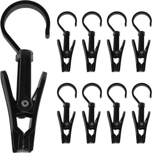 Miniatura 8 de Jiozermi 20 ganchos para lavandería, pasadores de plástico para ropa, clips de suspensión súper fuertes, ganchos giratorios para tienda de ropa