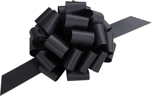 Lazos grandes de cinta negra – 9 pulgadas de ancho, juego de 6, decoración de Halloween, Navidad, funeral, luto, recaudación de fondos, recepción,