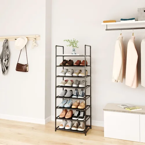 Miniatura 4 de Zapatero alto de 8 niveles para armario, entrada, estante de zapatos ajustable, resistente y duradero, organizador de zapatos estrecho