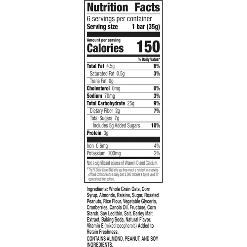 Miniatura 4 de Nature Valley Barras de granola masticables de frutas y nueces, nueces de chocolate negro, 6 barras, 7.4 onzas