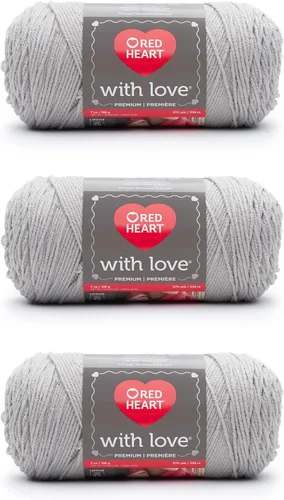Miniatura 47 de Red Heart with Love Berry - Hilo rojo – Paquete de 3 unidades de 6.98 oz/7 onzas – Acrílico – 4 medianos (peinado) – 370 yardas – Tejido/ganchillo