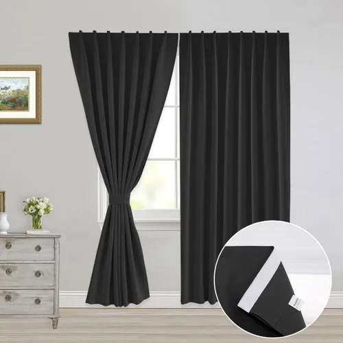 Miniatura 34 de Muamar Cortinas opacas sin taladro, paneles de cortina para ventana fáciles de instalar, juego de 2 paneles de cortinas portátiles para dormitorio