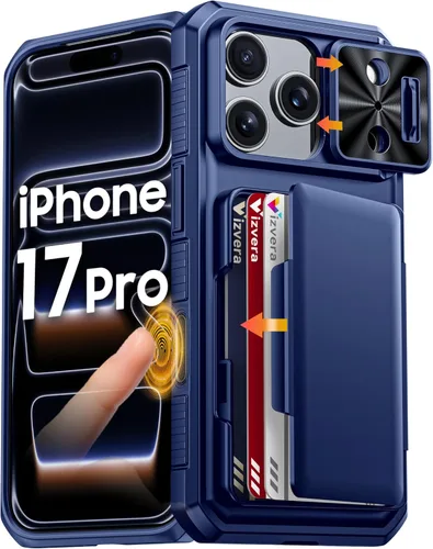 Miniatura 18 de Vizvera para iPhone 16 Pro Max Funda tipo cartera RFID [Soporte para tarjetas][Control de cámara][Cubierta de cámara] Funda protectora de silicona