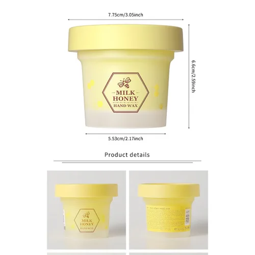 Miniatura 4 de 1 cera de manos con miel de leche, cera hidratante nutritiva suave para manos, elimina la piel muerta y suaviza la piel de las manos, 4.23 onzas
