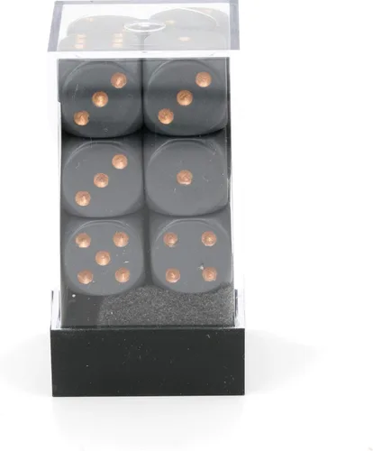 Miniatura 5 de Chessex Manufacturing - Juego de dados poliédricos de plástico opaco gris oscuro y cobre, 0.630 in, incluye 12 dados - D6 (CHX25620)