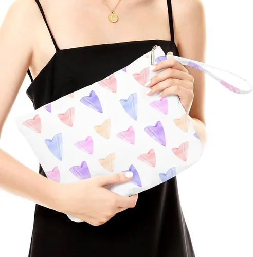 Miniatura 2 de Fokongna Bolsa húmeda de corazón de amor, bolsa de maquillaje de viaje, impermeable, gran capacidad para mujeres, niñas, mamá, hermana, amigos