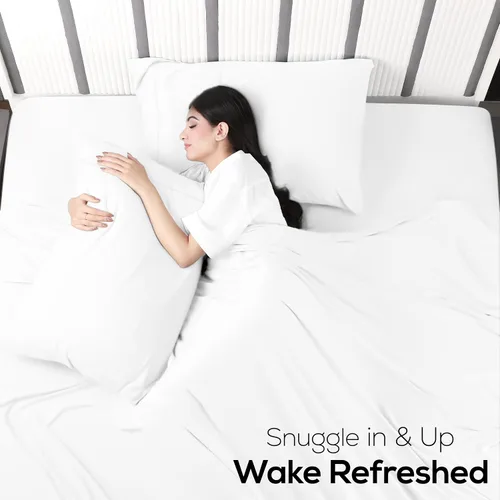 Miniatura 6 de Utopia Bedding Juego de sábanas tamaño individual – Sábanas de punto de jersey de 3 piezas – Algodón – Sábanas elásticas suaves (individual, blanco)