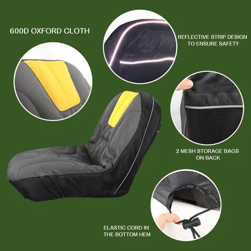 Miniatura 3 de Funda de asiento para cortacésped, funda de asiento de tractor Oxford de poliéster resistente con superficie acolchada de cojín, compatible