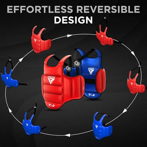 Miniatura 7 de RDX - Protector corporal reversible para boxeo, protector de pecho para kickboxing, MMA, Muay Thai, para entrenamiento de combate y golpes pesados
