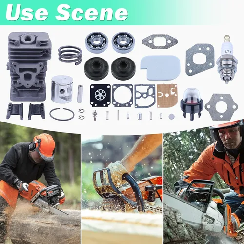 Miniatura 7 de Adefol Kit de pistón de cilindro de motosierra de 1.614 in para Poulan P3314 P3416 P3816 P3516PR con bujía, bombilla de imprimación, juego
