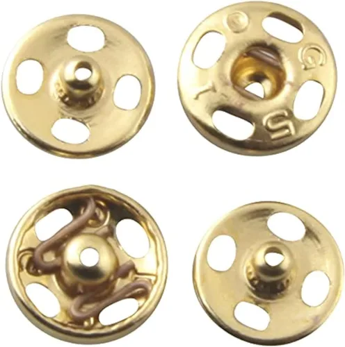 ALLinONE Botones de presión de metal para coser de 0.315 in a presión botones de presión botones de botones para bricolaje artesanía ropa (dorado)