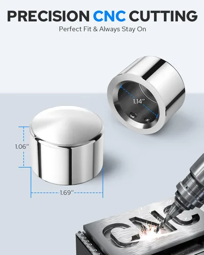 Miniatura 5 de Benlari Cubiertas cromadas para tuercas de eje delantero para Harley, tapas de tuercas de eje CNC compatibles con Harley Davidson Touring Sportster