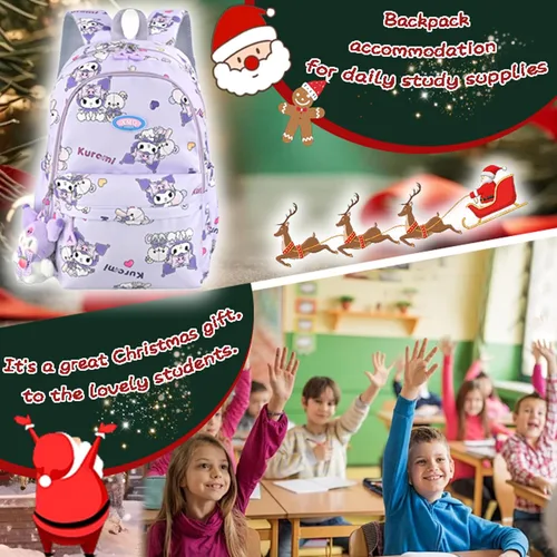 Miniatura 6 de Roffatide Dibujos animados en toda la impresión casual mochila portátil mochila bicicleta viaje senderismo mochila mochila púrpura