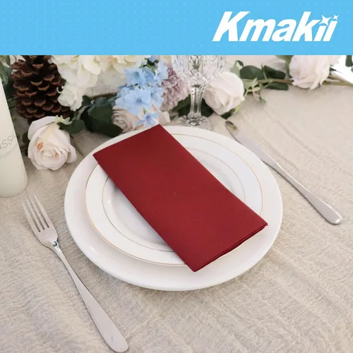 Miniatura 7 de KMAKII Servilletas de papel desechables color burdeos, sensación de lino, como servilletas de cena, servilletas de mano de papel para fiestas
