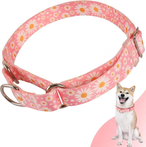Miniatura 18 de Collar Martingale para perros, ajustable, de nailon suave, con diseño de bosque, para perros pequeños, medianos y grandes, collar de entrenamiento 3