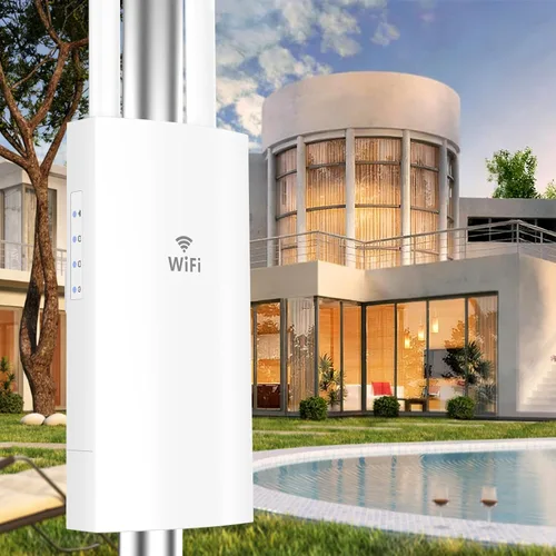 AC1200 Extensor WiFi para exteriores, punto de acceso Gigabit resistente a la intemperie IP66 con antenas de largo alcance de 2 x 5 dBi, repetidor