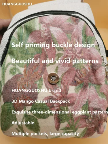 Miniatura 77 de HUANGGUOSHU Mochila de algodón tejida de algodón bohemio con bordado de lona estilo bohemio con múltiples bolsillos retro linda mochila cartera