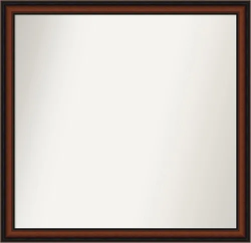 Miniatura 407 de Amanti Art Espejo de pared personalizado no biselado (24 x 27 pulgadas), marco estrecho de nogal chipre - varios tamaños personalizados - Espejo