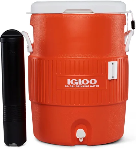 Miniatura 11 de Igloo Enfriador deportivo Dispensador de bebidas aislado con boquilla Estación portátil de lavado de manos Naranja 10 galones
