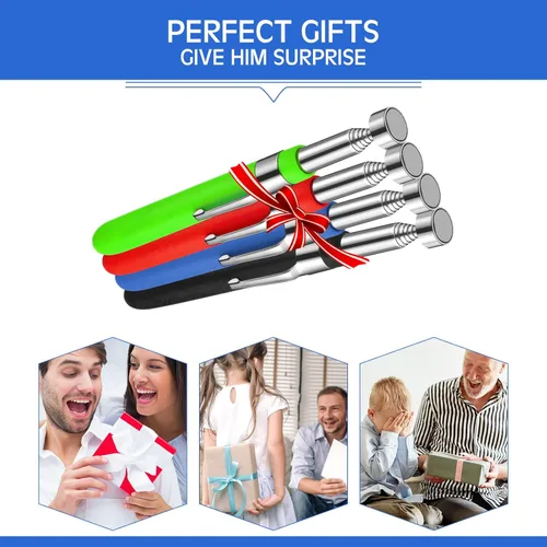 Miniatura 7 de Geiserailie 4 herramientas telescópicas de recogida de imanes extensibles, herramienta de recogida magnética, regalos prácticos para hombres, papá