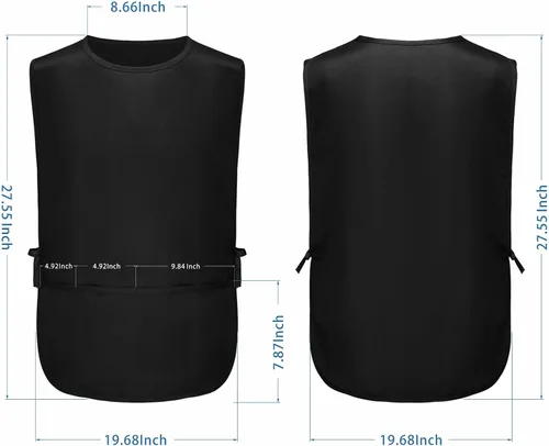 Miniatura 6 de BOHARERS Delantal Smock Cobbler para Mujeres y Hombres - con Lazos Laterales y 3 Bolsillos para Chef de Cocina, Limpieza, Estilista