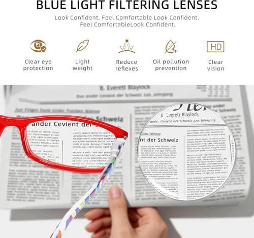 Miniatura 5 de Reading Glasses for Women, Rectangle Readers for Women with Blue Light Blocking Spring Hinge Eyeglasses UV Filter