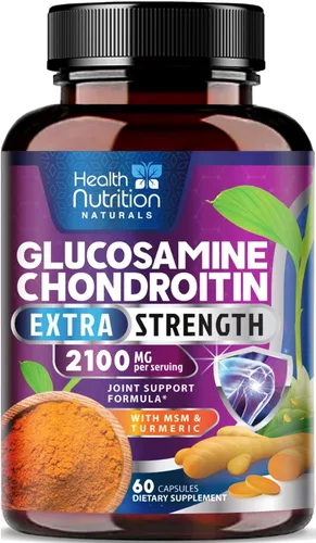 Complejo de glucosamina condroitina MSM - Suplemento de apoyo articular de fuerza 3X con sulfato de glucosamina, cúrcuma, boswellia - Para