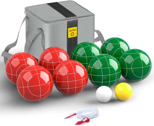 Juego de pelotas de bocce de grado profesional de 107 mm de tamaño y peso de regulación 920 g para torneos oficiales (Rojo y Verde)