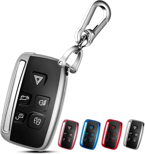 Miniatura 7 de QBUC Funda para llavero LAND ROVER con llavero para Range Rover Evoque Sport Velar Land Rover Discovery Jaguar F-Pace F-Type XE XEL XF XFL XJ Azul