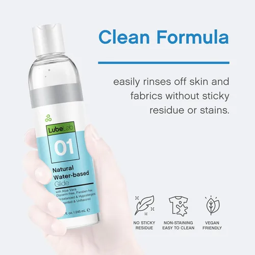 Miniatura 4 de Lubelab Lubricante a base de agua de 8.3 onzas líquidas. Lubricante personal con aloe y vitamina E, hipoalergénico, libre de parabenos, glicerina