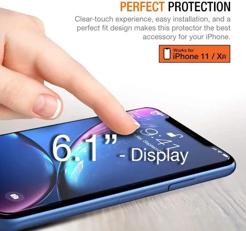 Miniatura 3 de Trianium Protector de pantalla de vidrio templado diseñado para Apple iPhone 11 (2019) / iPhone XR (2018), paquete de 3 películas de vidrio 9H HD