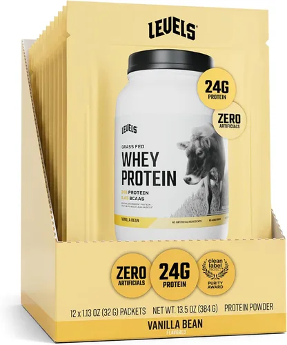 Miniatura 17 de Levels Proteína de Suero Alimentada con Pasto en Polvo, Sin Artificiales, 24G de Proteína, Cappuccino, 2LB