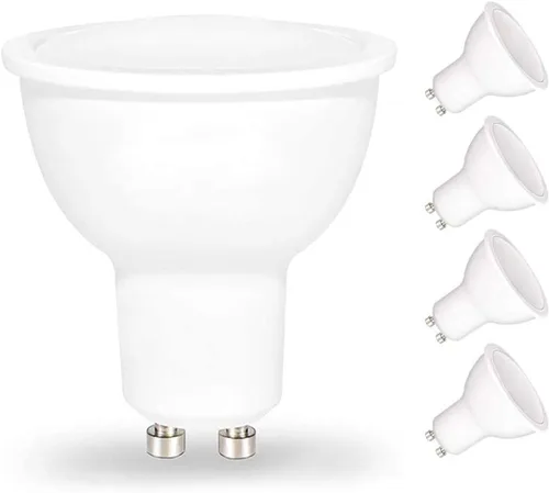 Bombillas LED GU10 LED COB Bombilla de inundación de 5.5 W, 110 V, iluminación de pista, regulable, haz de 120°, 4 paquetes (blanco frío)