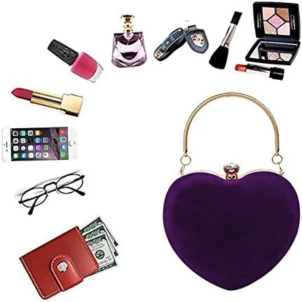 Miniatura 6 de Sun Kea Bolso de mano con forma de corazón para mujer, bolso de mano elegante, bolso de hombro