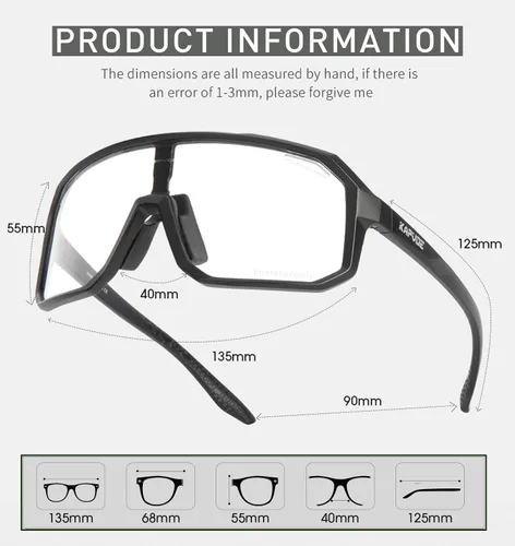 Miniatura 5 de KAPVOE Gafas de ciclismo fotocromáticas para hombres y mujeres, gafas de sol de bicicleta de montaña, gafas de sol antivaho para exteriores K62