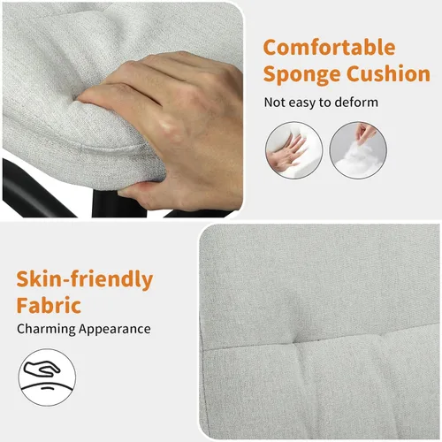 Miniatura 3 de Silla de escritorio para oficina en casa cómoda, silla cruzada sin brazos con ruedas, silla de tocador, sillas de oficina, giratorias, altura Gris