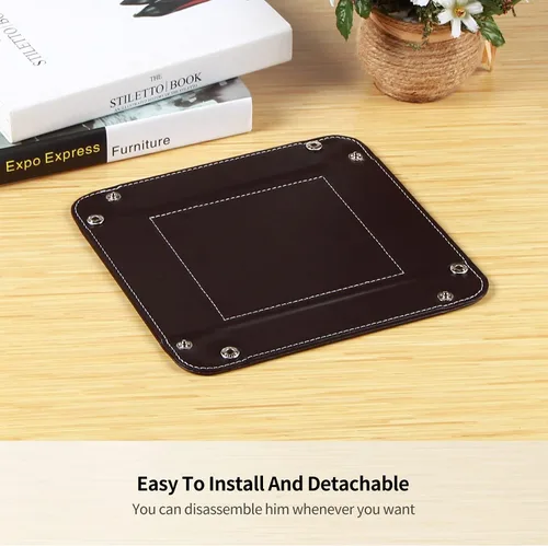 Miniatura 27 de Cuenco para llaves para hombres, soporte para entrada, mesita de noche, bandeja de valet para cosas de bolsillo, organizador de mesita de noche